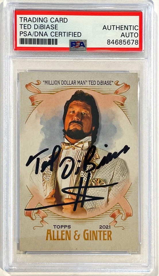 2021 Topps Archives Allen Ginter WWE WWF Ted DiBiase Signed Auto Card 15 PSA/DNA - Image 1 of 1
