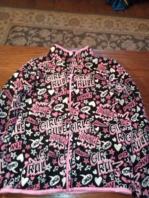 SO Girl's Fleece Size 10 Zip Up W Pockets Girl Power! - Image 1 of 4