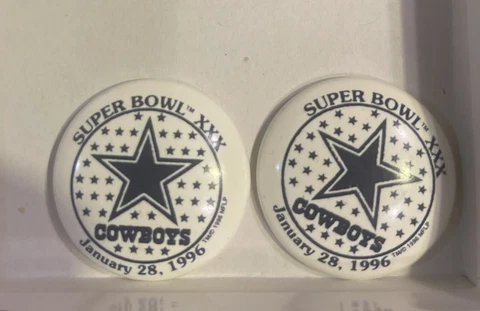 Dallas Cowboys, Super Bowl Champions XXX Jan 28,1996 earrings, plastic Cover