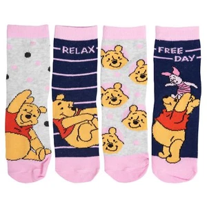 Winnie Pooh Calzini per Bambina Bambini Sneaker Calzini per Bambini Rosa (Confezione da 4) - Foto 1 di 1