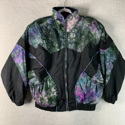 Vintage 80s Windbreaker Women’s Medium East West By The Panda Group Shoulder Pad - Image 1 of 4