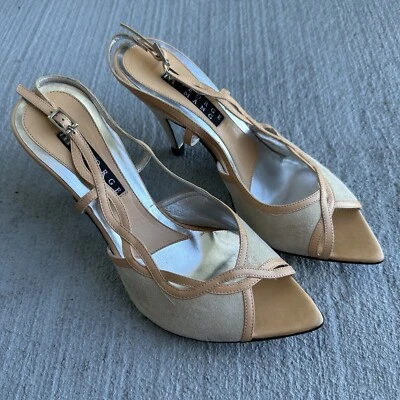 Sandalias de tacón George MANG para mujer color tostado con punta abierta, talla 35,5 EU Foto 1 de 4