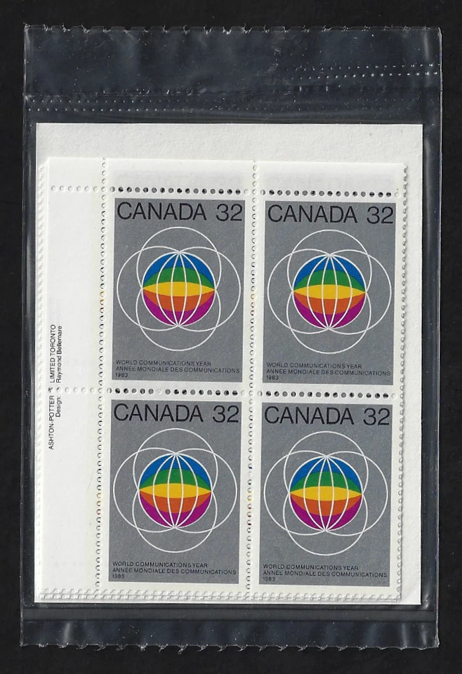 Canada — Matched Set of 4 Blocks SEALED — 1983, UN World Communications #976 MNH - Image 1 of 1