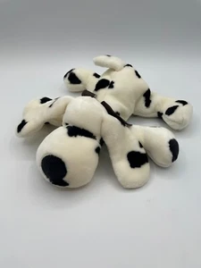 Russ Berrie DIGBY Sleeping Dalmatian Plush Puppy Dog Toy 10" Brown Bow Spots Lay - Picture 1 of 11