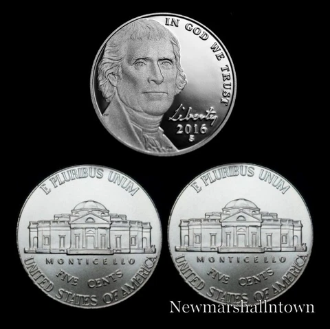2016 P+D+S Jefferson Nickel Mint Proof Set ~ PD U.S. Coins from Bank Rolls Cover