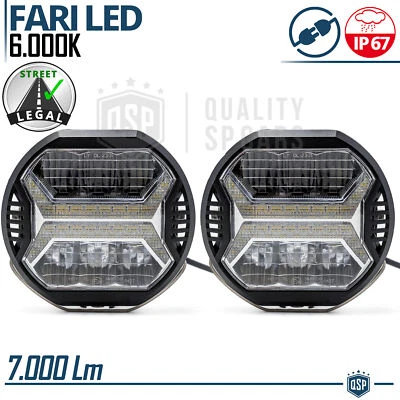 2 Fari Supplementari LED Auto Fuoristrada OMOLOGATI Luce Bianca 350MT 70W 7000LM - Immagine 1 di 4