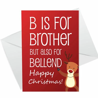 RED OCEAN FUNNY RUDE Christmas Card For Brother A6 Card Joke Brother Card For Him