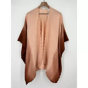 Chicos Pleated Ombre Ruana Wrap kimono Pink Brown S/M NWT - Picture 1 of 6