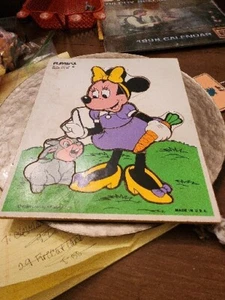 Vintage PLAYSKOOL Minnie Mouse Walt Disney WOOD PUZZLE - Picture 1 of 3
