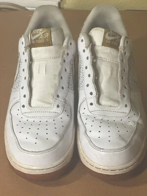 VTG Nike Air Force 1 Low White Perforated Side Panels Gum Women 8.5 - Image 1 of 4