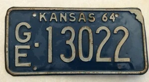 Targa targa KANSAS 1964 64 KS TAG GEARY COUNTY GE-13022 vintage  - Foto 1 di 2