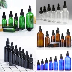 Botella cuentagotas de vidrio de 5 ml-100 ml pipeta envases de gota recargables de aceite esencial - Imagen 1 de 13