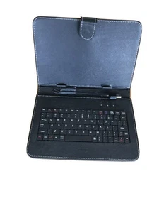 USB Keyboard Faux Leather Stand Case For 10" inch Android Tablet Cover black - Picture 1 of 5