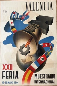 S.Asensio - Poster 1944 - Show International Valencia -bid Now! Offer Now - Picture 1 of 5