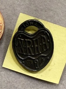 Vintage IOWA WR&H Railroad History Collectible Lock Shape Metal Tag 3234 - Picture 1 of 2
