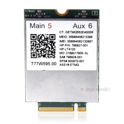 HP lt4120 Snapdragon X5 LTE T77W595 796928-001 4G WWAN M.2 Modem Module 150Mbps - Image 1 of 4