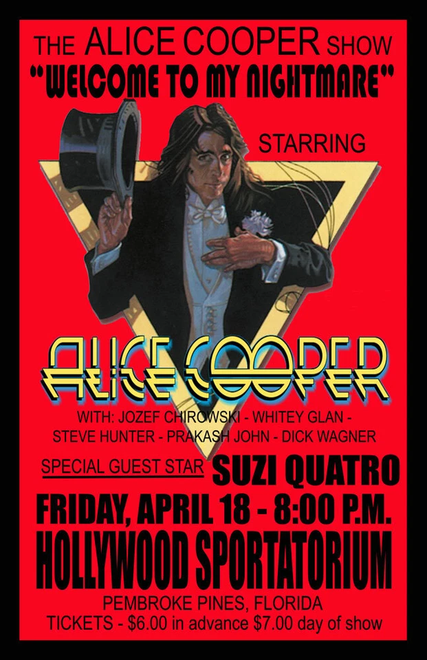 ALICE COOPER REPLICA 1975 CONCERT POSTER - Image 1 of 1