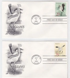 TurtlesTradingPost- Chinese American Cranes 1994 #2867-68 FDC Artcraft Cachet - Picture 1 of 1