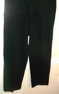 Haggar Black Straight Flat Front Chino 100% Cotton Pants Size 36 x 30 EUC - Picture 1 of 5