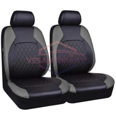 Fundas de asiento de cuero PU protectores de cojín almohadillas impermeables para delantero de coche 2 asientos Foto 1 de 4