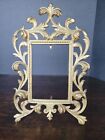 Hollywood Regency Rococo Gold Painted Metal Picture Frame 5.75"X3.75 Standing