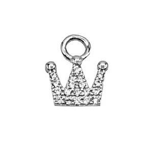Ciondolo pendente Corona Diadema Piccola zirconi argento 925 - Collezione Hoops - Foto 1 di 10