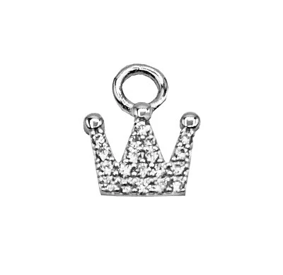 Ciondolo pendente Corona Diadema Piccola zirconi argento 925 - Collezione Hoops - Immagine 1 di 4