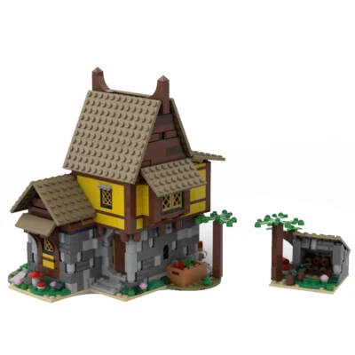MOC: Medieval Cottage Hut with Little Wood Shack Building Toys 977 Pieces - Image 1 of 4
