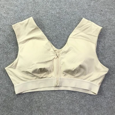 Tommie Copper Sports Bra Womens 3XL Beige Front Zip Copper Znergy Support Mesh - Image 1 of 4
