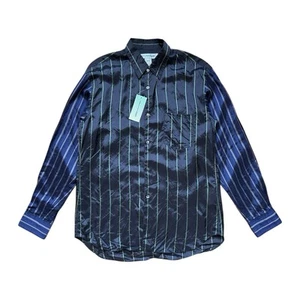 Comme des Garcons Shirt CDG Blue and Green Striped Casual Button Down Shirt - Picture 1 of 7