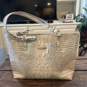 BRAHMIN Neutral Asher Melbourne Tote Bag Handtasche Vintage Kroko - Bild 1 von 6