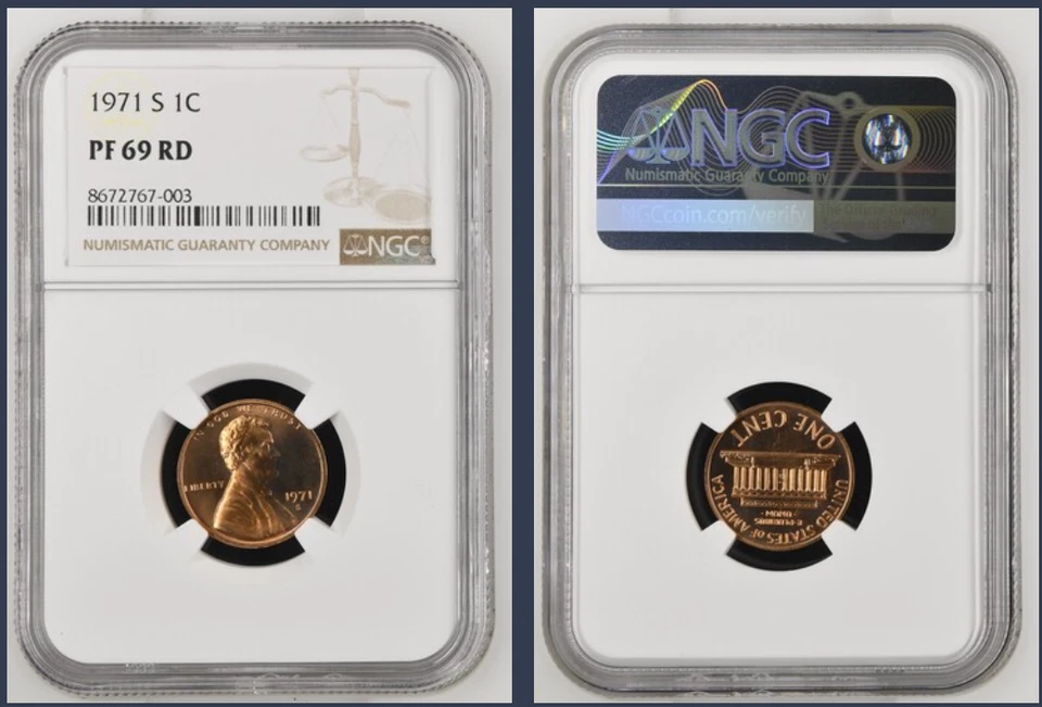 1971 S LINCOLN CENT PROOF 1C PF69 RD NGC PR69 - Image 1 of 1