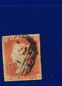 1841 SG9 1d rojo pálido-marrón B1 (3) GG buen usado gato £45 ehti - Imagen 1 de 3