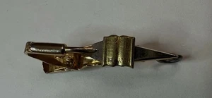 Vintage Gold Tone Holy Bible Book Tie Clip Clip - Cool Religious Memorabilia - - Picture 1 of 8