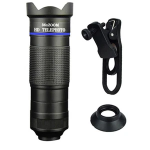 36X Phone Camera Lens Telephoto 4in1 Telecope Zoom Fisheye Wide Angel Lens - Photo 1 sur 15