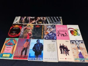 15 cassette rock lot Beatles David Bowie Bob Dylan Springsteen Cheap Trick Moody - Picture 1 of 10