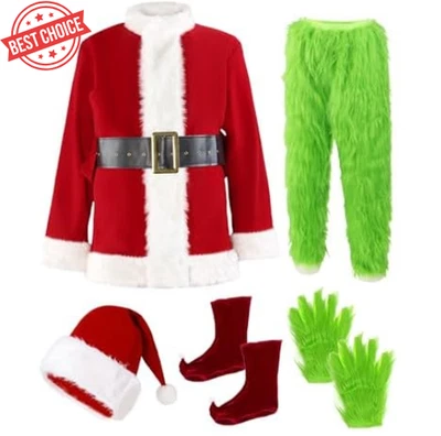 Disfraz Completo Navidad El Grinch Disfraz Papá Noel Adulto Foto 1 de 4