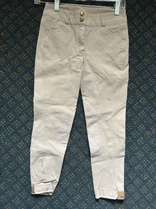 REITHOSE Größe 10 JUGEND hellbraun * sehr guter Zustand Frontreißverschluss Knieflicken - Bild 1 von 3