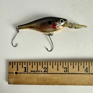 Esca da Pesca Vintage Rapala Shad Rap Crankbait Cromato Marrone - Foto 1 di 3