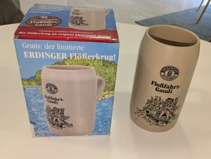 Erdinger Bierkrug, "Floßfahrt-Gaudi" ,  Keramik Bierkrug , 0,5 l, 16 cm hoch - Bild 1 von 3