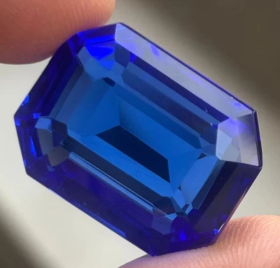 AAA + 127 карат большой синий цейлонский сапфир изумруд огранка потрясающий драгоценный камень россыпью подарок - Изображение 1 из 4