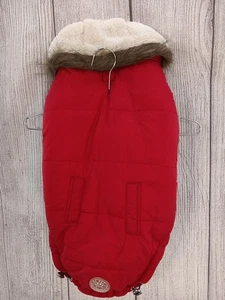 GF Pet Dog Coat XL Red Urban Parka Sherpa Lined Puffer Fur Trim Hooded Jacket - Picture 1 of 16