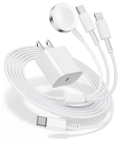 pour Apple Watch Chargeur Charge Rapide,3 en 1 Multi Chargeurs 3en1-6FT Blanc - Photo 1 sur 8