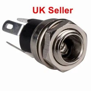DC Power Jack Buchse 2,5 mm x 5,5 mm Metall, Gehäusehalterung UK VERKÄUFER - Bild 1 von 2