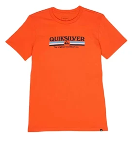 Quiksilver Kids Lined Up Orange Tee Shirt New - Picture 1 of 1