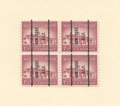 1032-71 1 1/2c Mount Vernon, Precancel, Used, New York, N.Y., Block of 4 Stamps. - Image 1 of 2