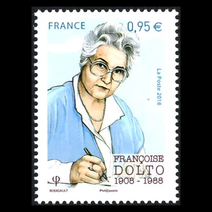 Francia 2018 - 110 aniversario del nacimiento de Francoise Dolto, 1908-1988 - montada sin montar o nunca montada - Imagen 1 de 2