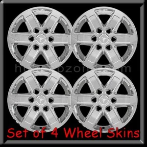 GMC Yukon Chrome Wheel Skins Yukon XL Hubcaps 17" Chrome Wheel Covers 2007-2014 - Picture 1 of 3