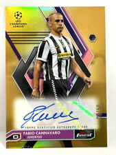 2022-23 Topps Finest UCL Juventus Legend Fabio Cannavaro Auto Gold Refractor /50