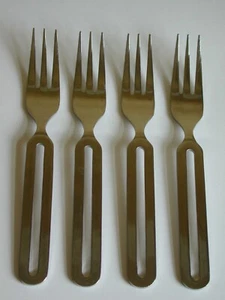 4 Rogers Stanley Roberts  CYCLES 6.5" Stainless Steel Salad Dessert Forks - VGC - Picture 1 of 2